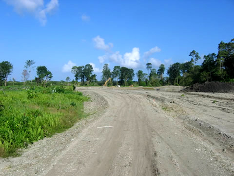 Road at Bocas del Toro canals, Panama.